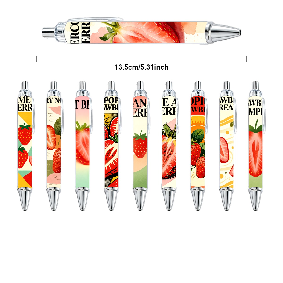 Strawberry Design Gel Pens - 10-Pack