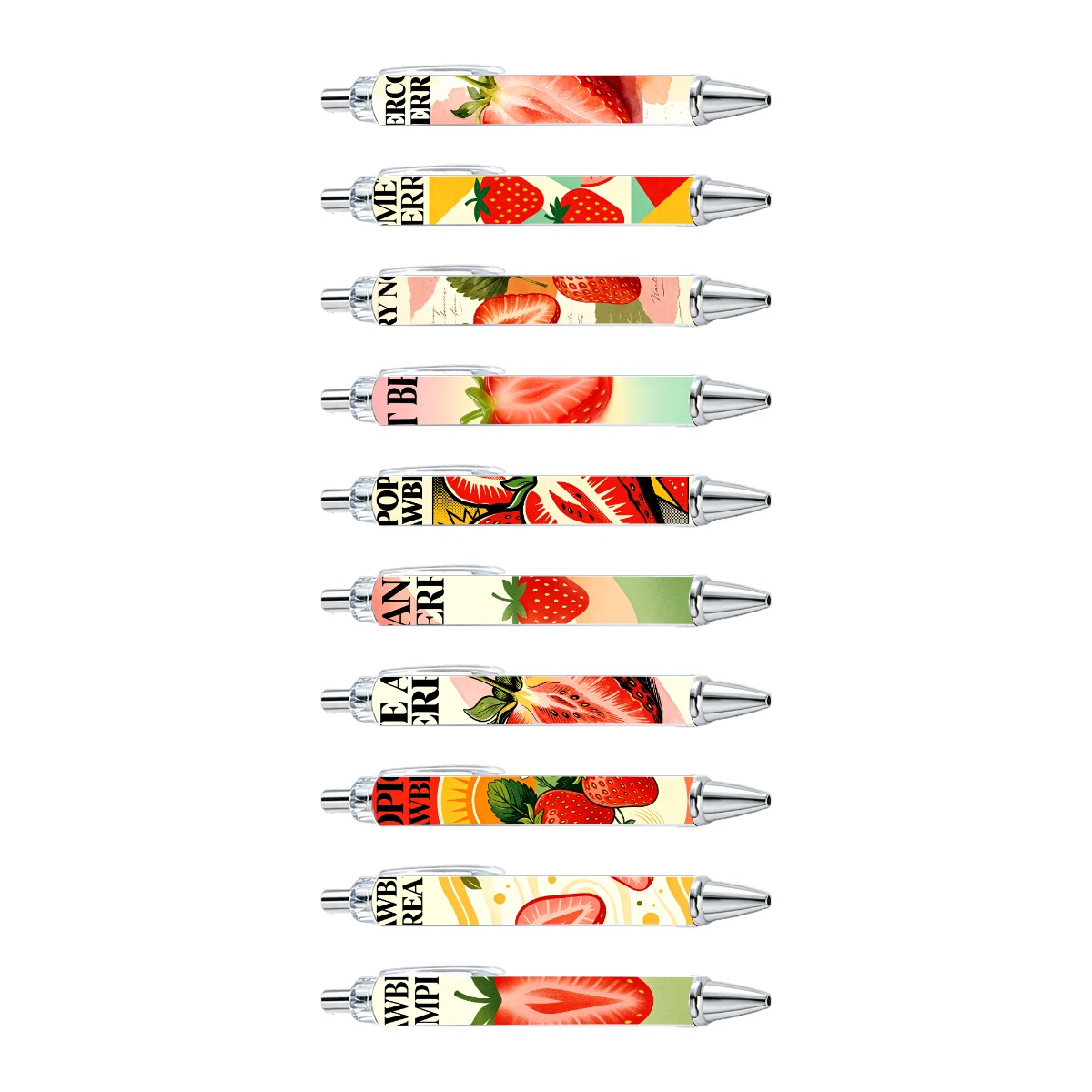 Strawberry Design Gel Pens - 10-Pack