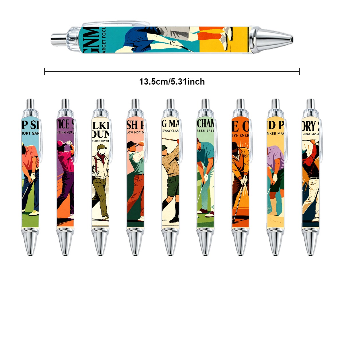 Golf Art Retractable Pens - 10-Pack
