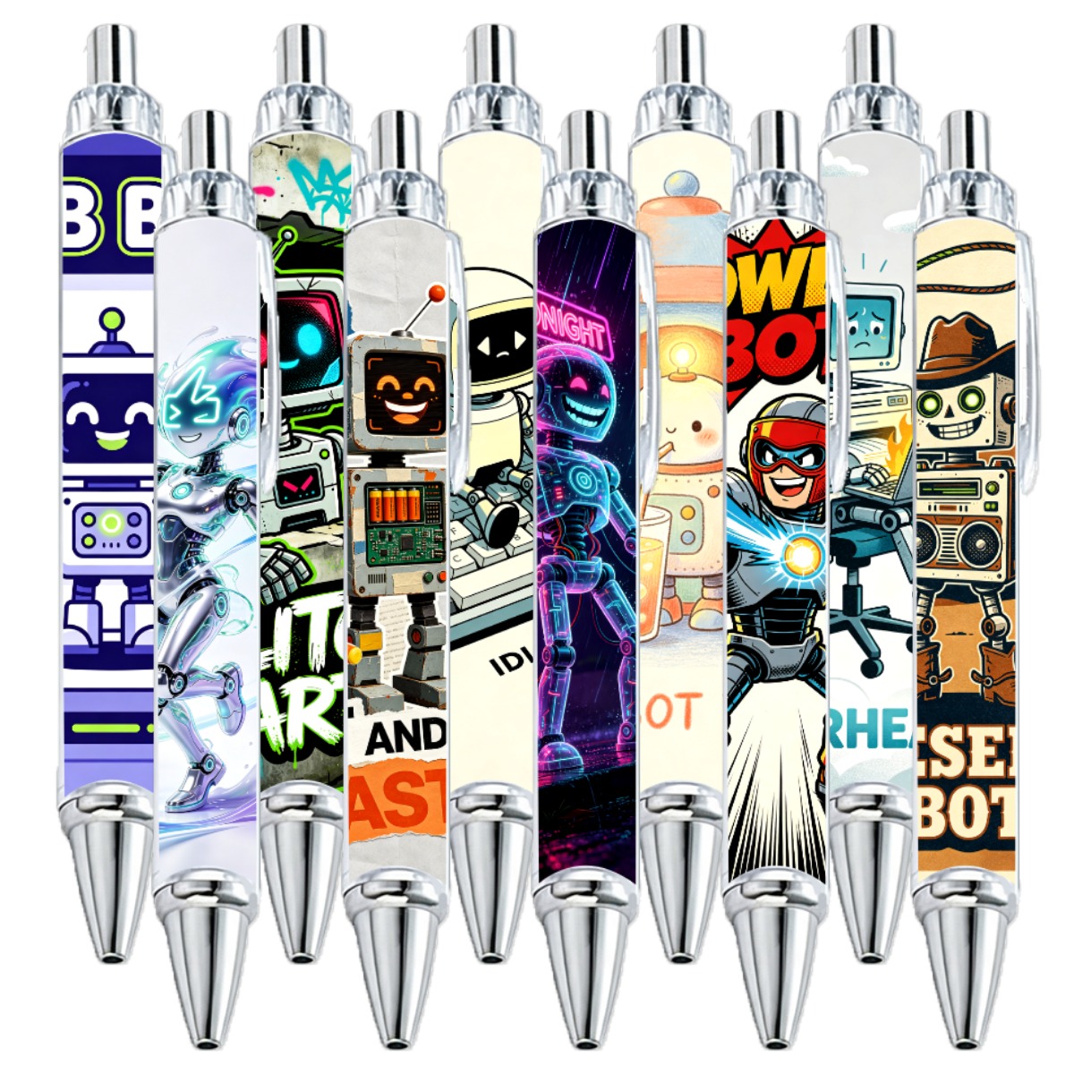 Cyber Robot Gel Pens - 10-Pack