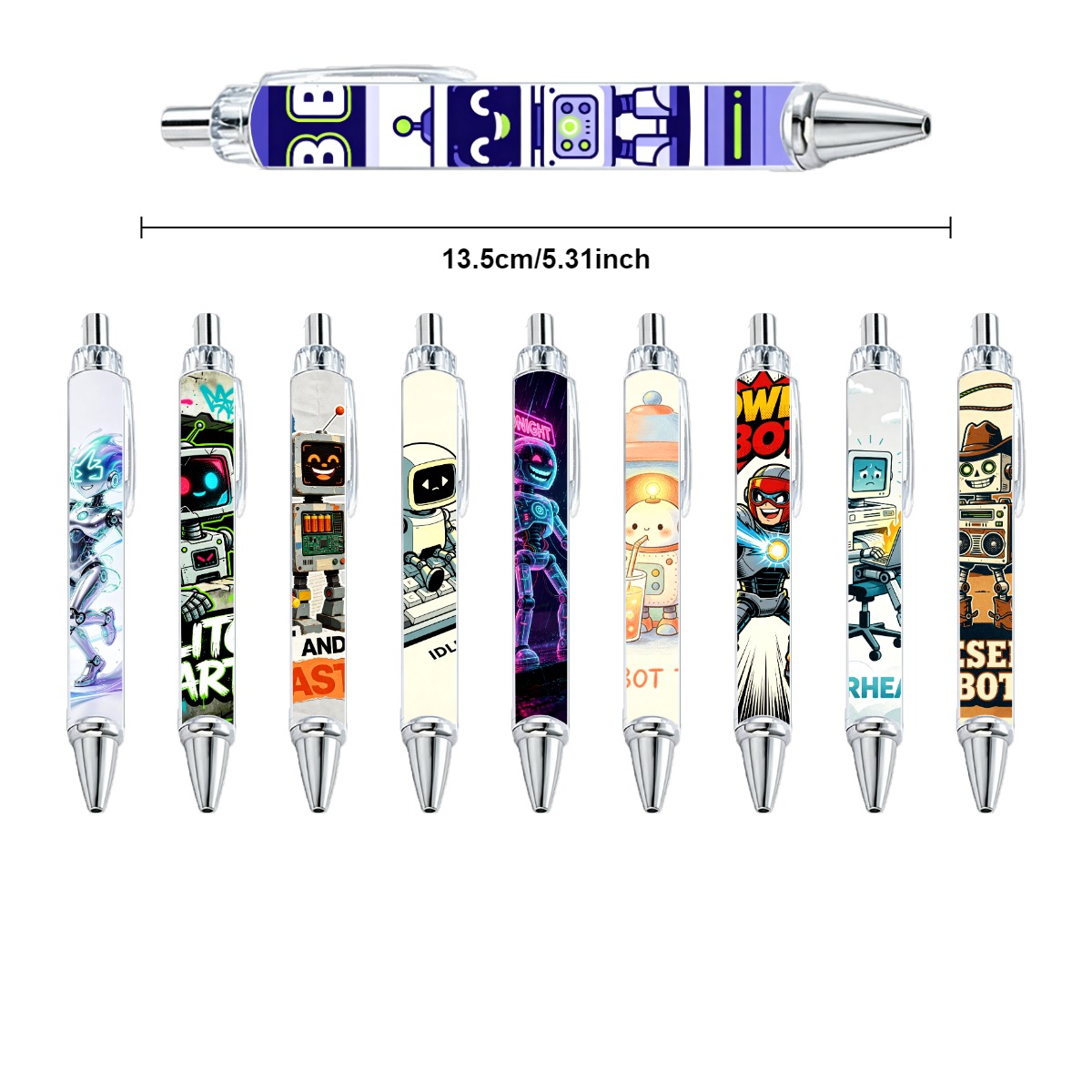 Cyber Robot Gel Pens - 10-Pack