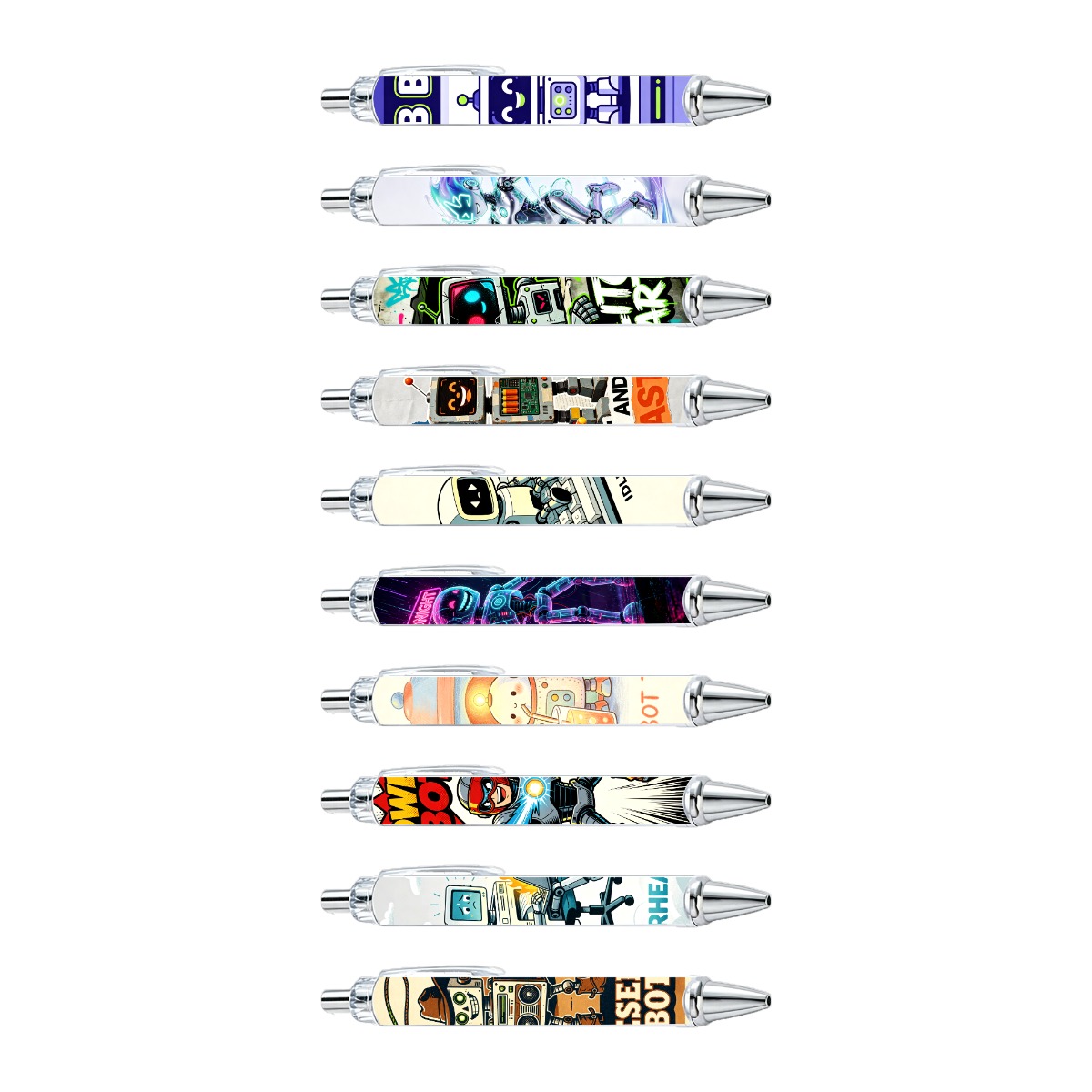 Cyber Robot Gel Pens - 10-Pack