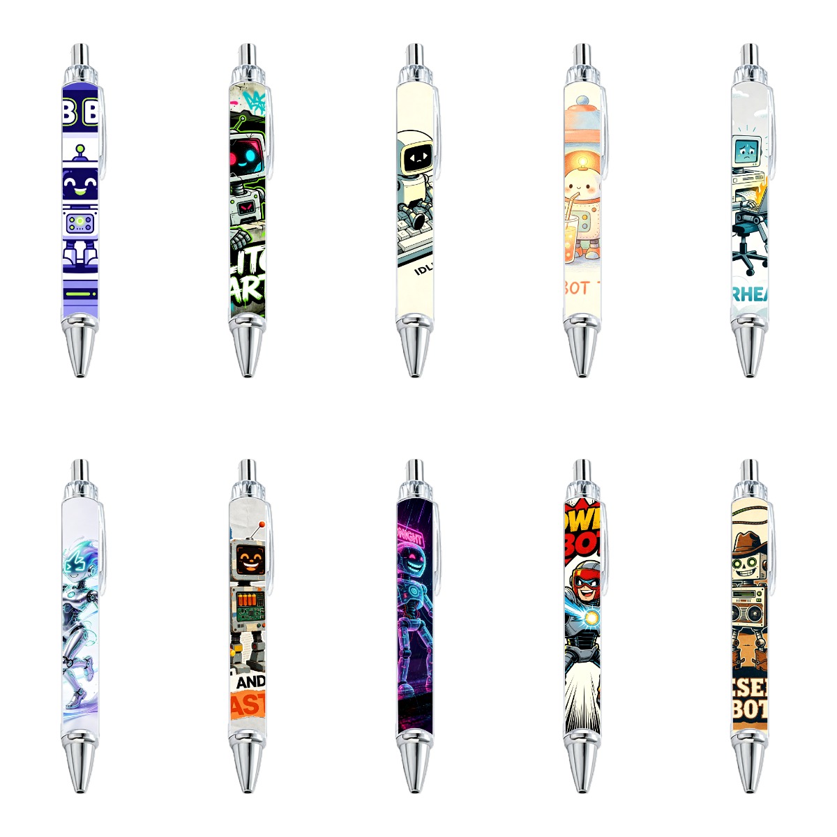 Cyber Robot Gel Pens - 10-Pack