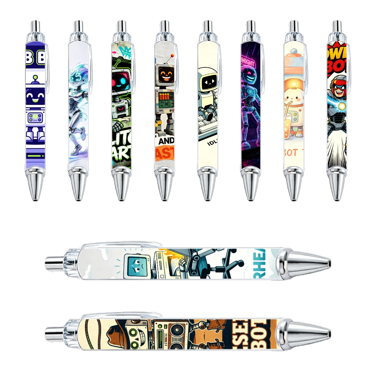Cyber Robot Gel Pens - 10-Pack