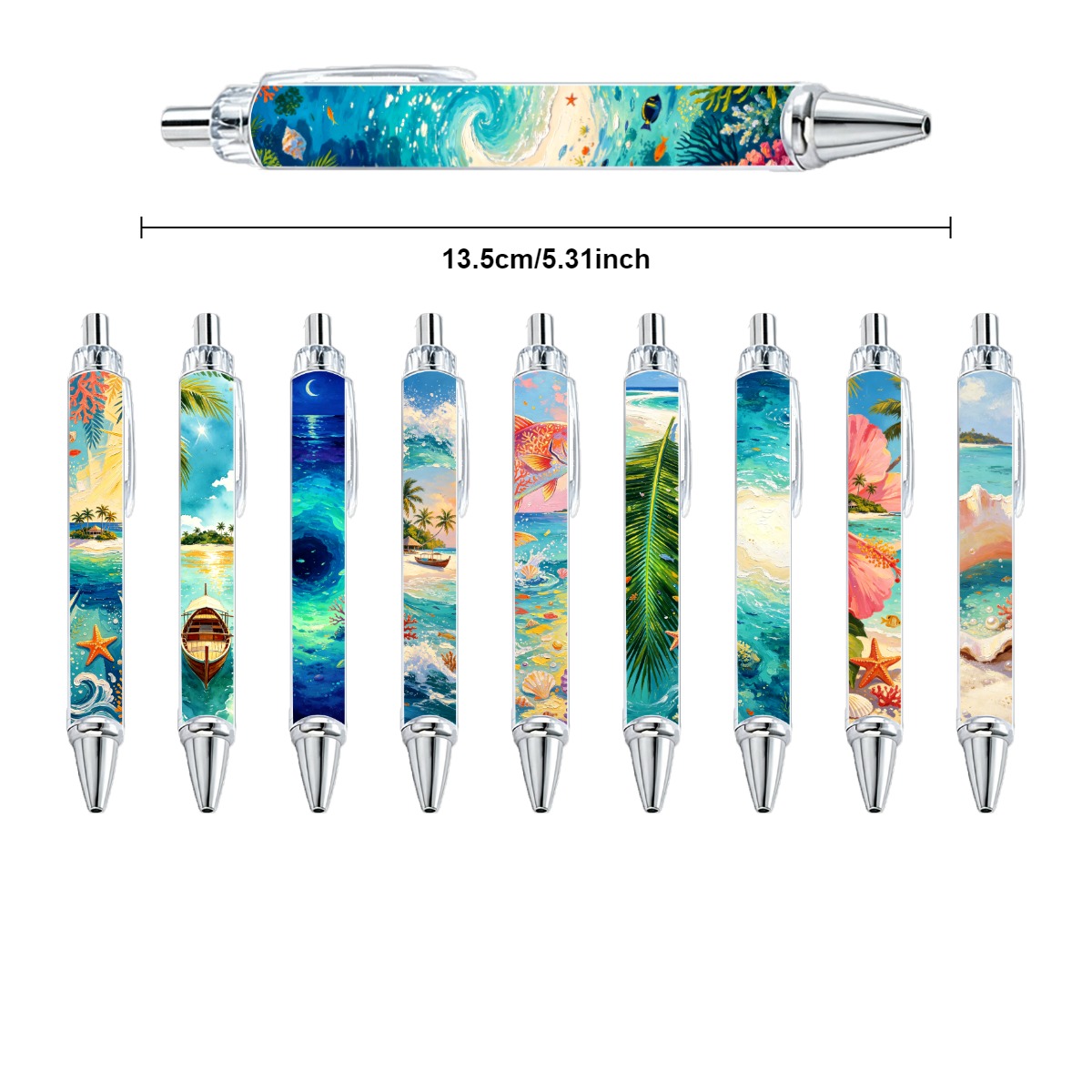 Coastal Ocean Art Gel Pens - 10-Pack