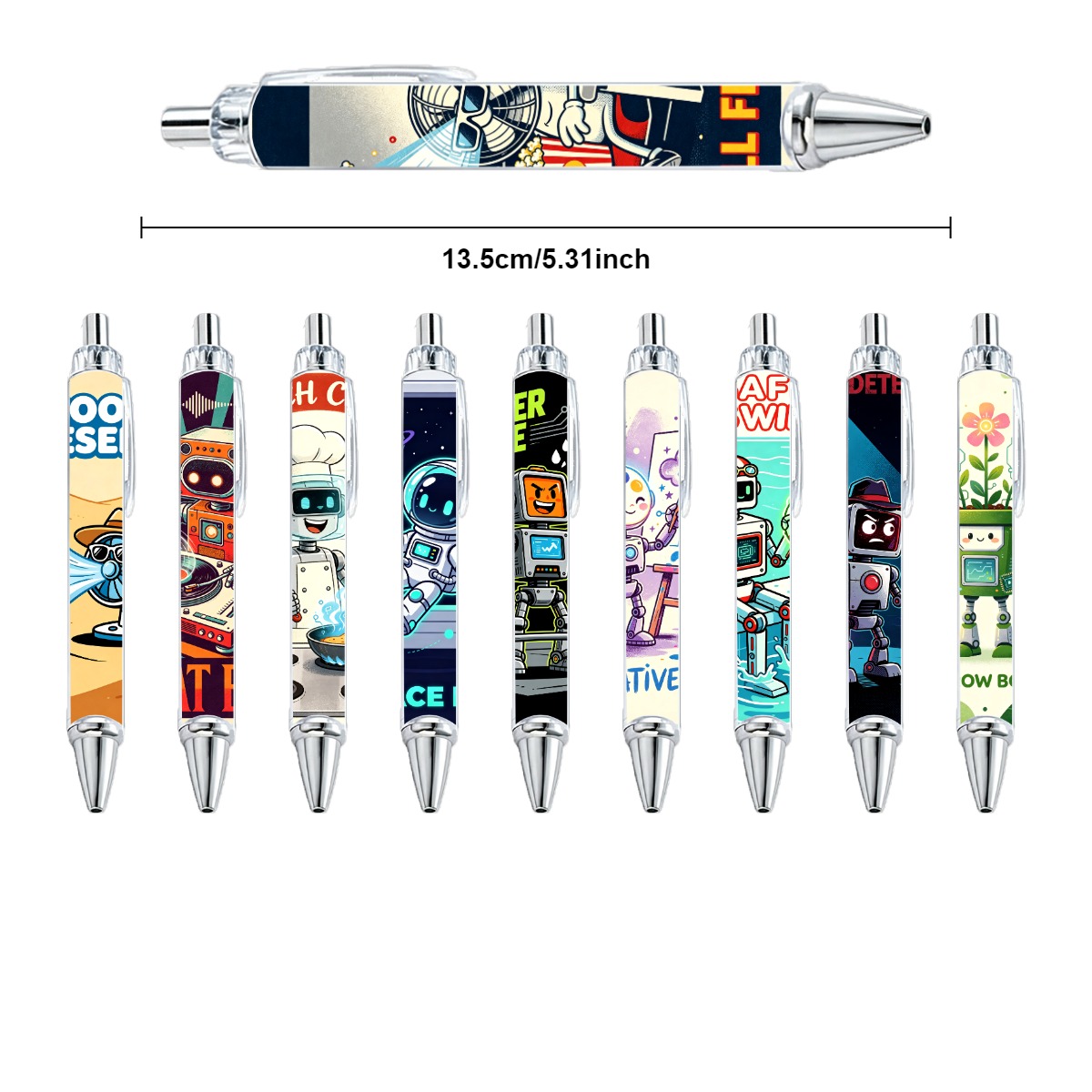 Robot Theme Gel Pens - 10-Pack