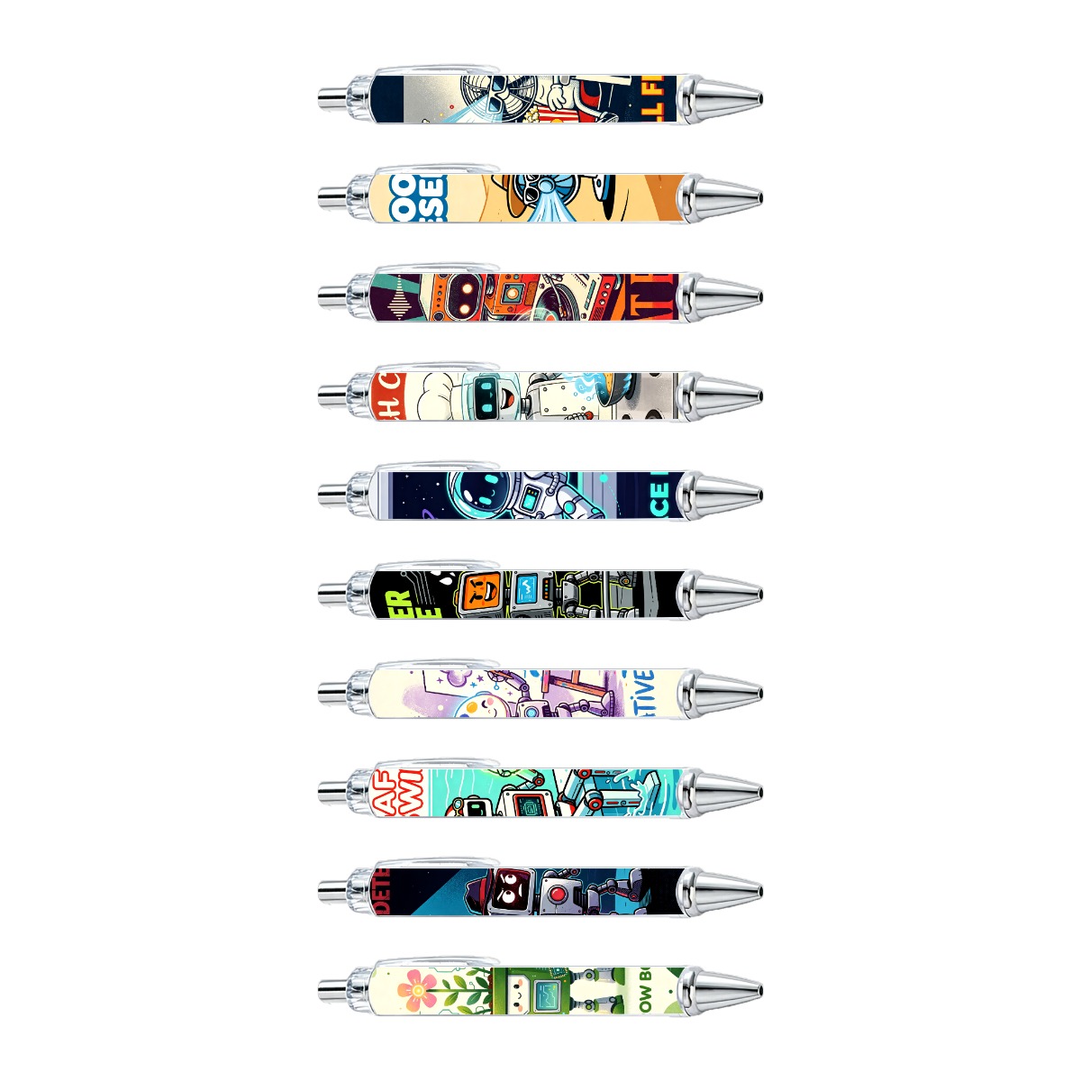 Robot Theme Gel Pens - 10-Pack
