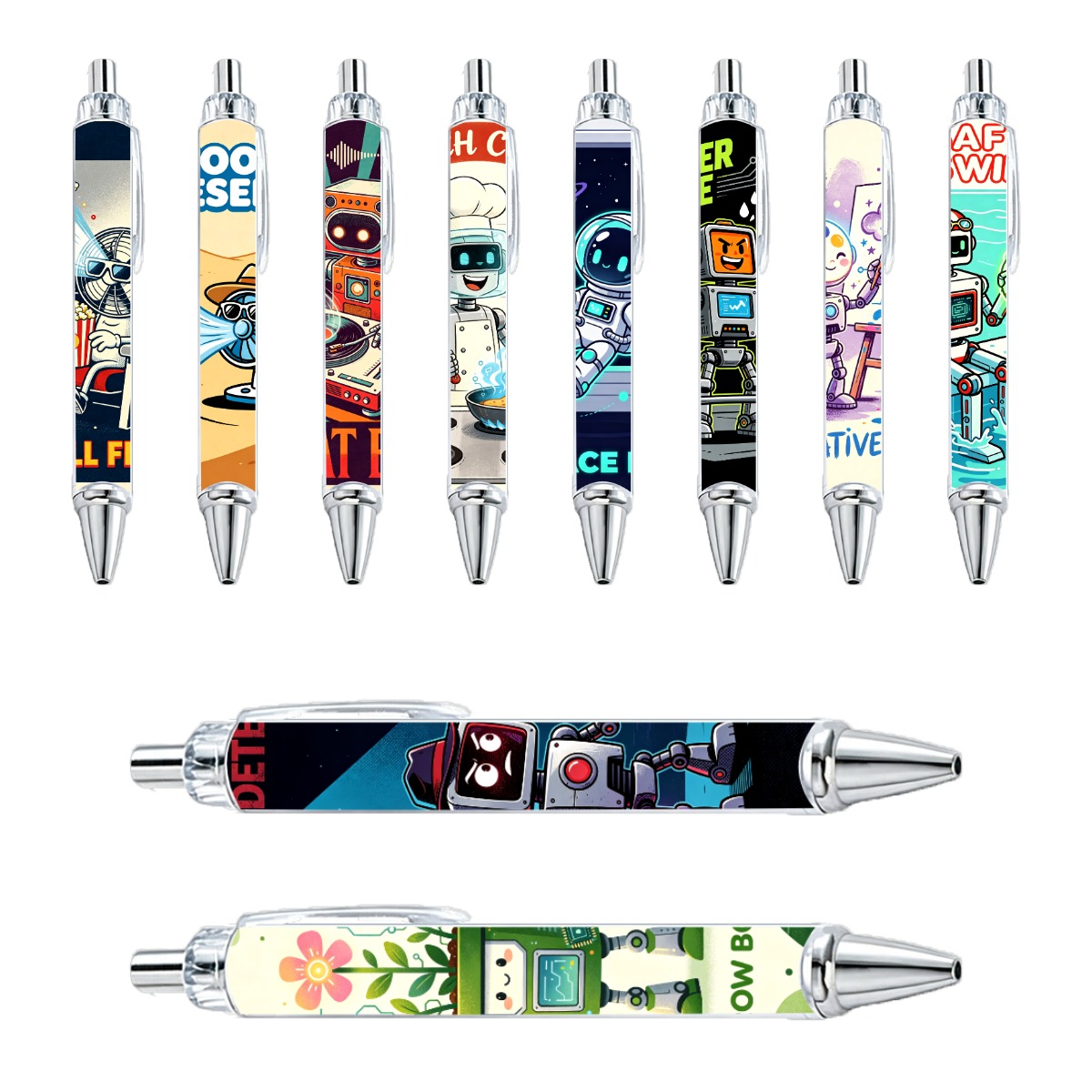 Robot Theme Gel Pens - 10-Pack