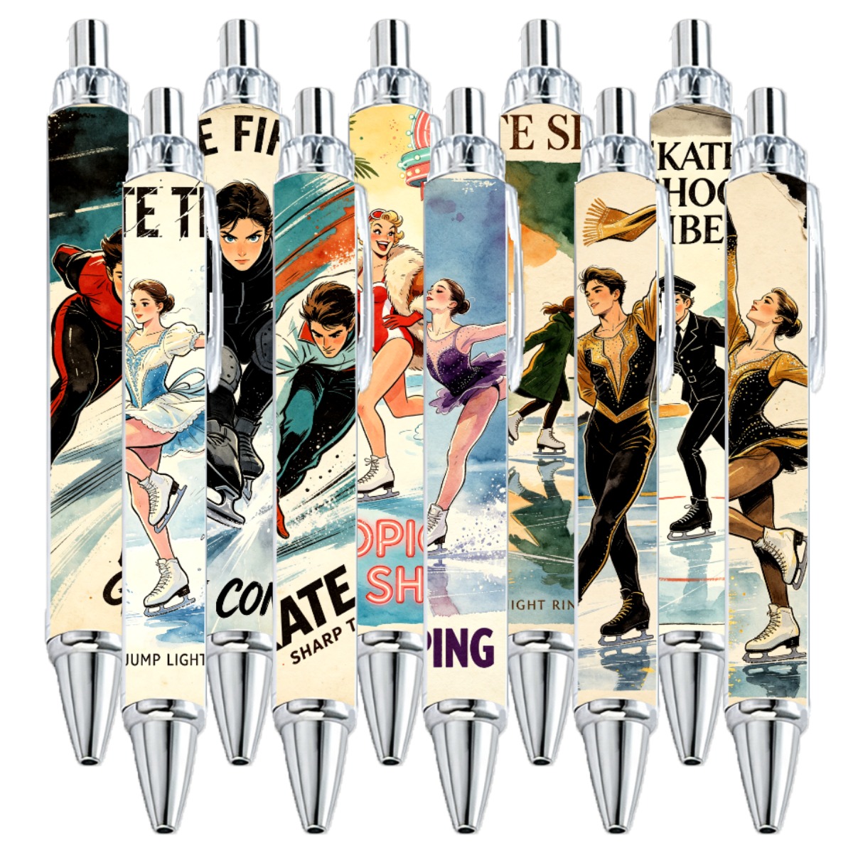 Figure Skating Gel Pens - 10-Pack