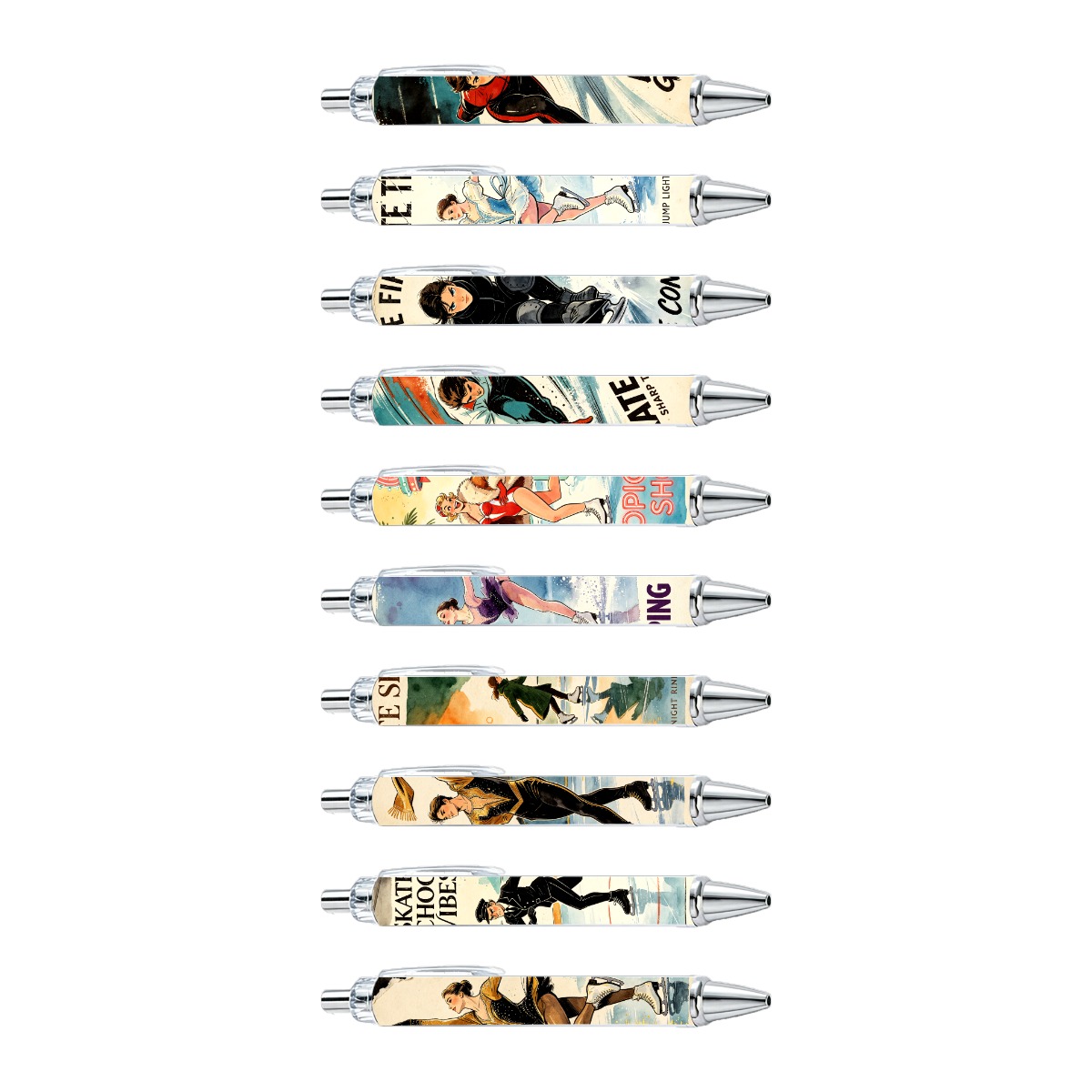 Figure Skating Gel Pens - 10-Pack