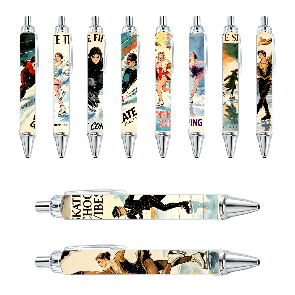 Figure Skating Gel Pens - 10-Pack