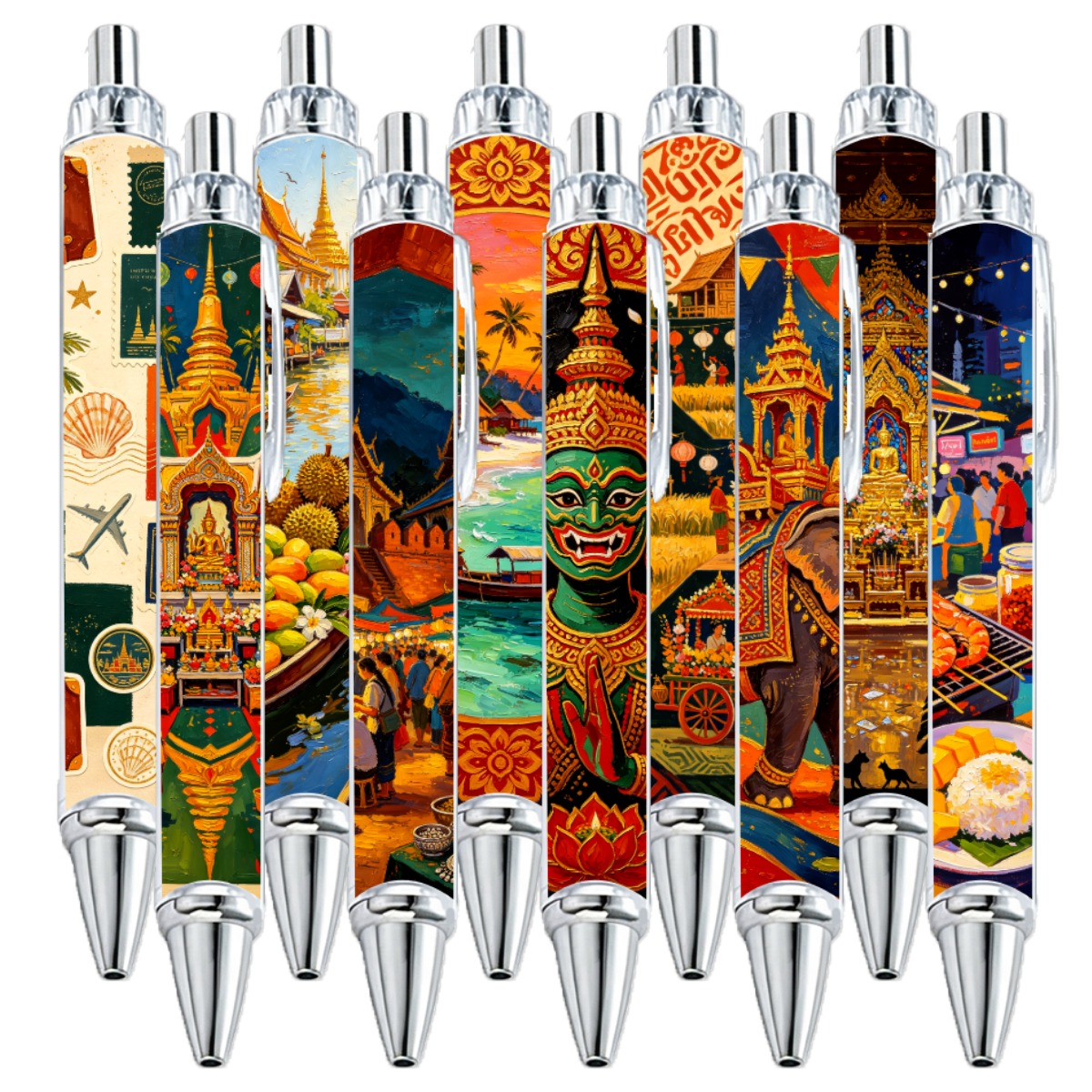 Thai Culture Illustrated Mechanical Pencils - 10-Pack