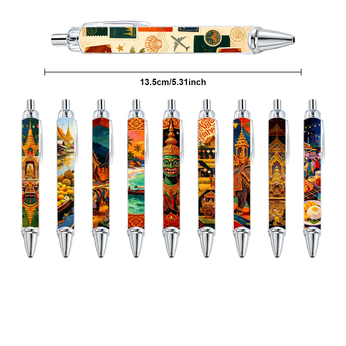 Thai Culture Illustrated Mechanical Pencils - 10-Pack