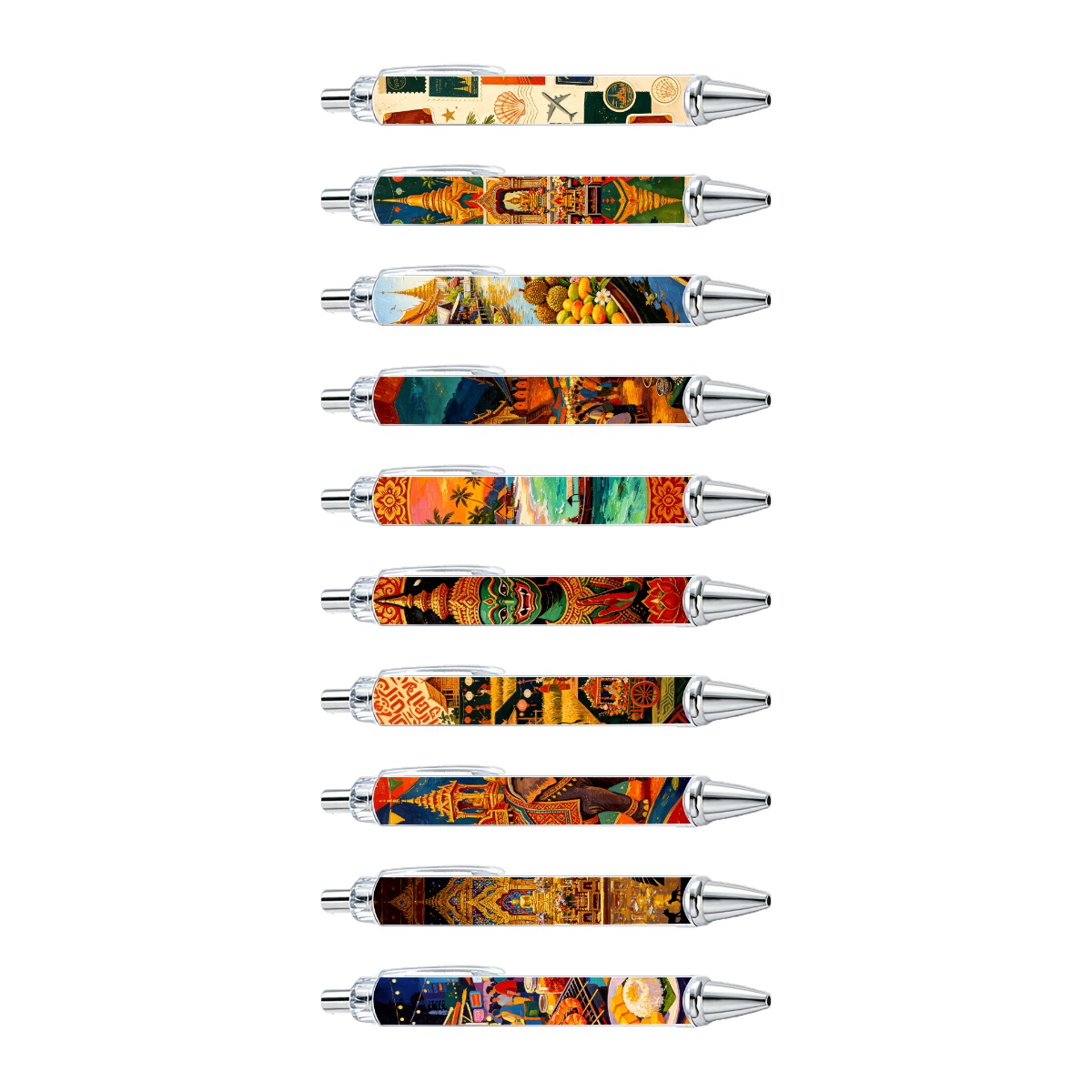 Thai Culture Illustrated Mechanical Pencils - 10-Pack