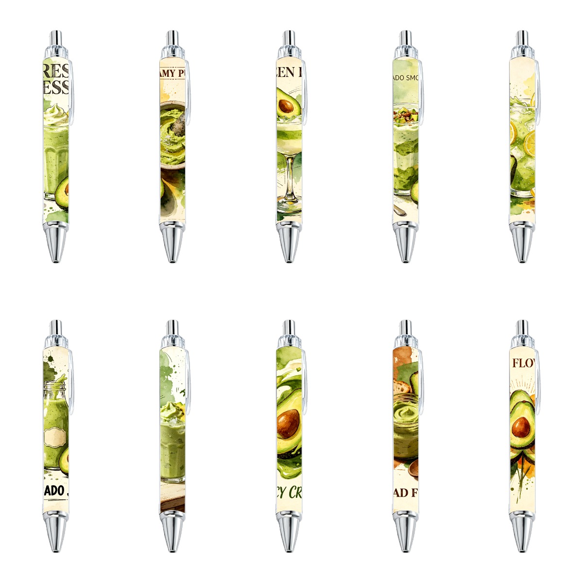 Avocado Delight Gel Pens - 10-Pack