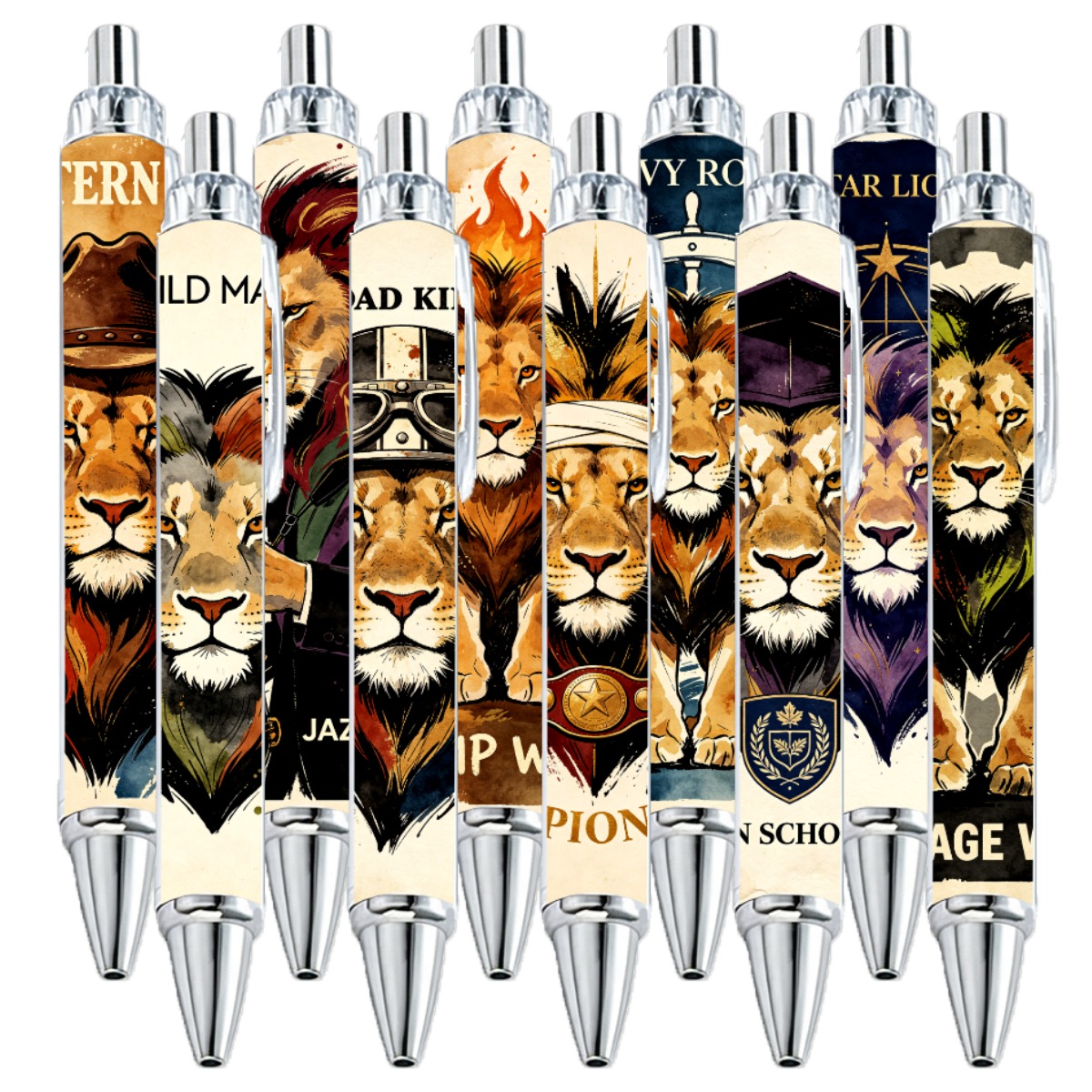 Majestic Lion Art Gel Pens