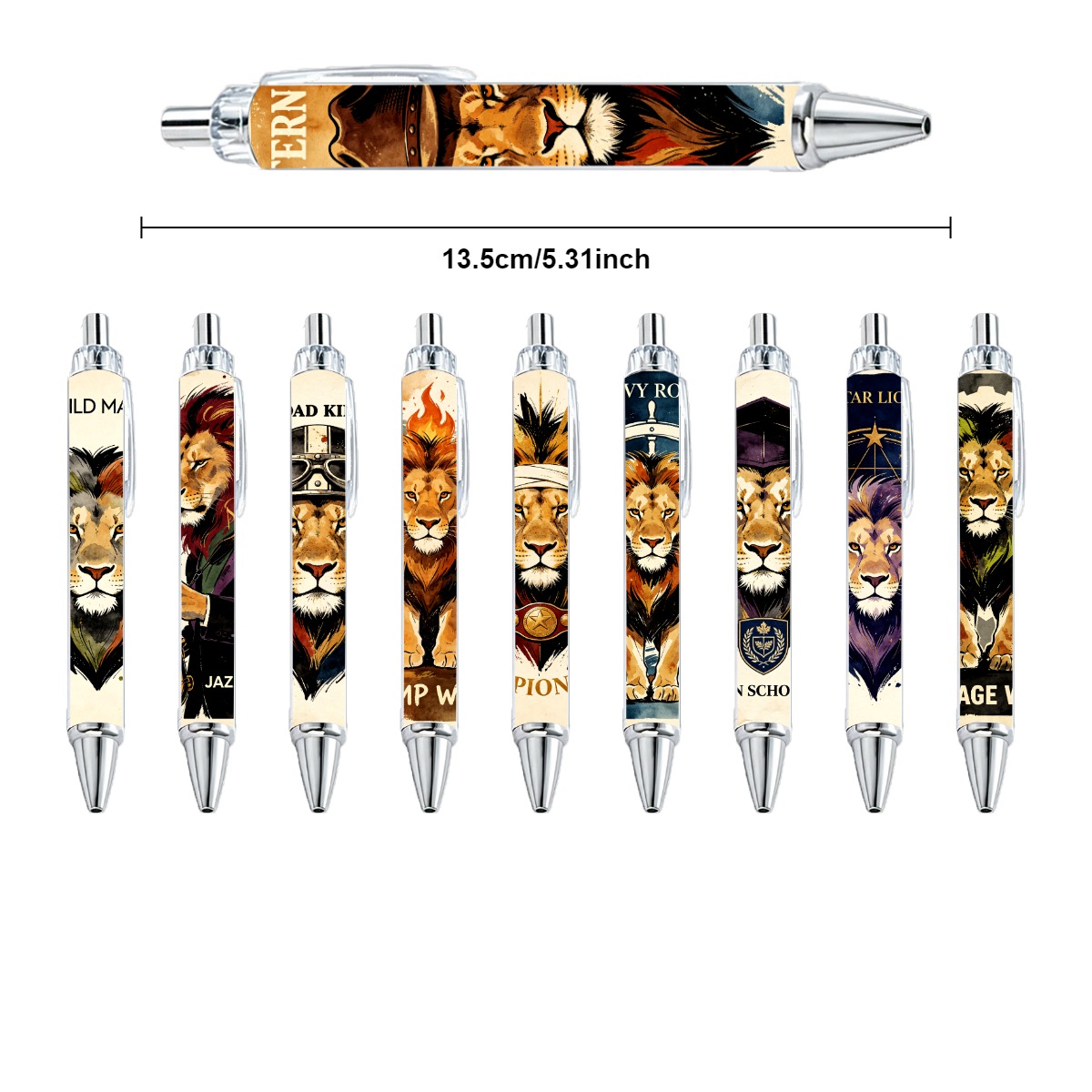 Majestic Lion Art Gel Pens