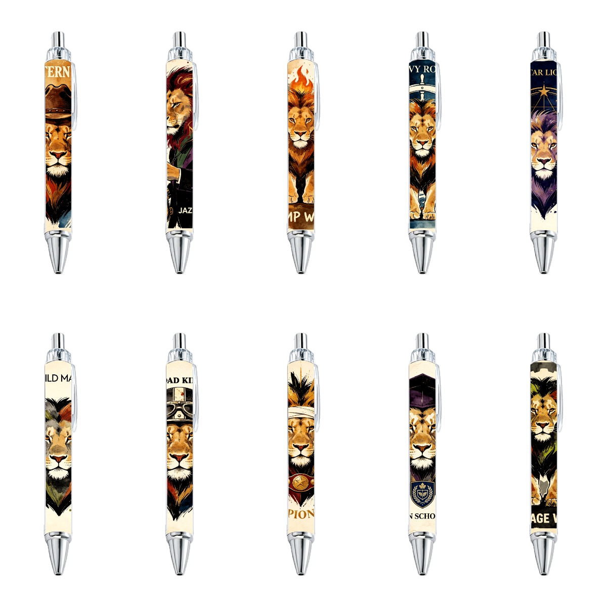 Majestic Lion Art Gel Pens