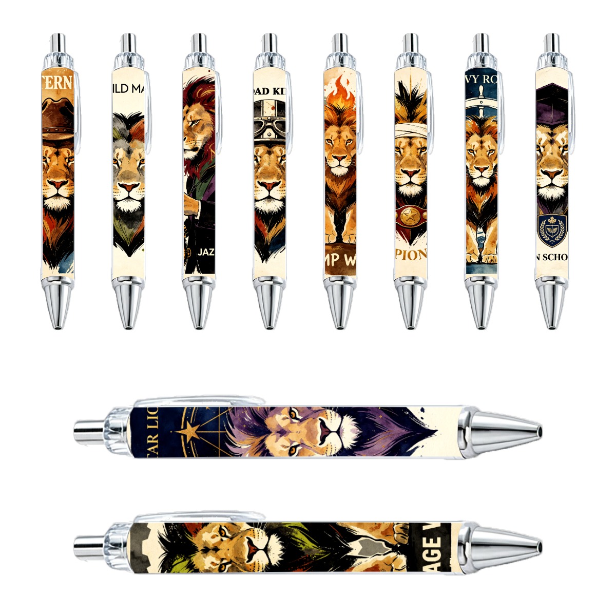 Majestic Lion Art Gel Pens