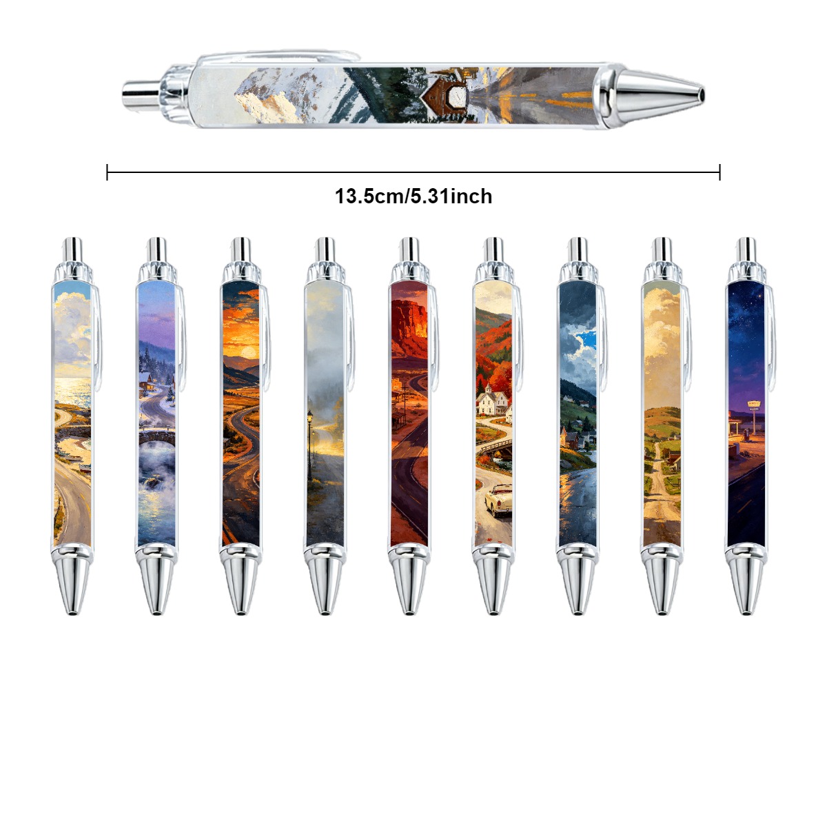 Scenic American Road Trip Gel Pens - 10-Pack