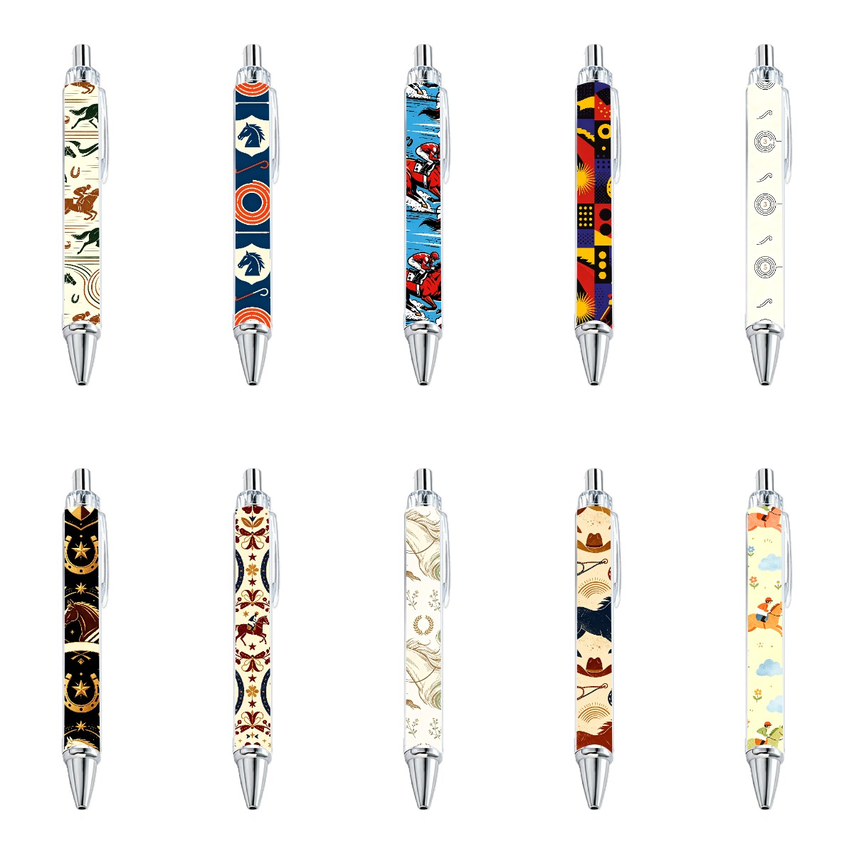 Equestrian Themed Push-Button Pens