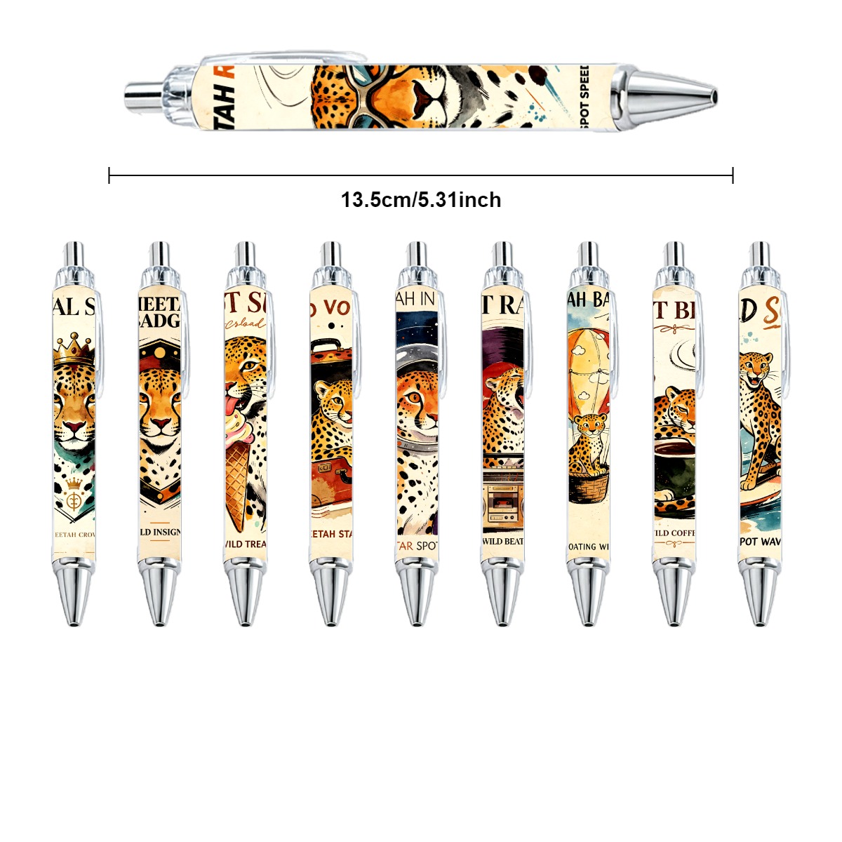 Cheetah Gel Pens - 10-Pack