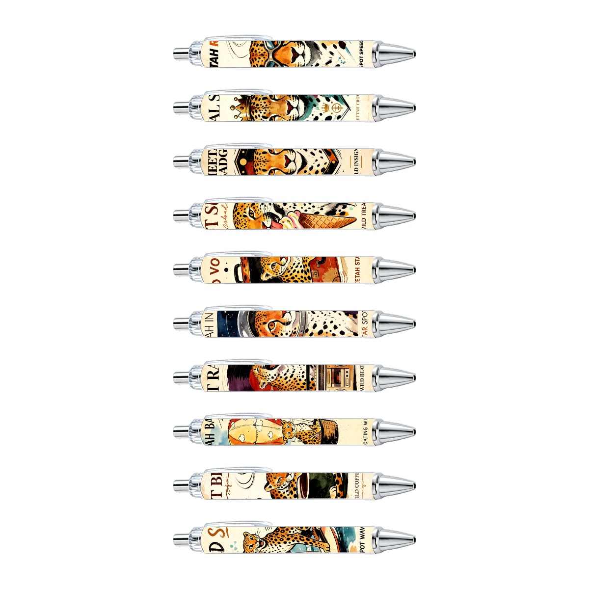 Cheetah Gel Pens - 10-Pack