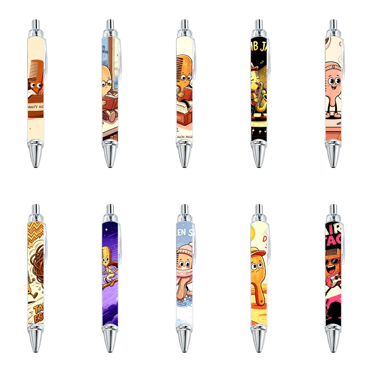 Character Comb Gel Pen - 10-Pack