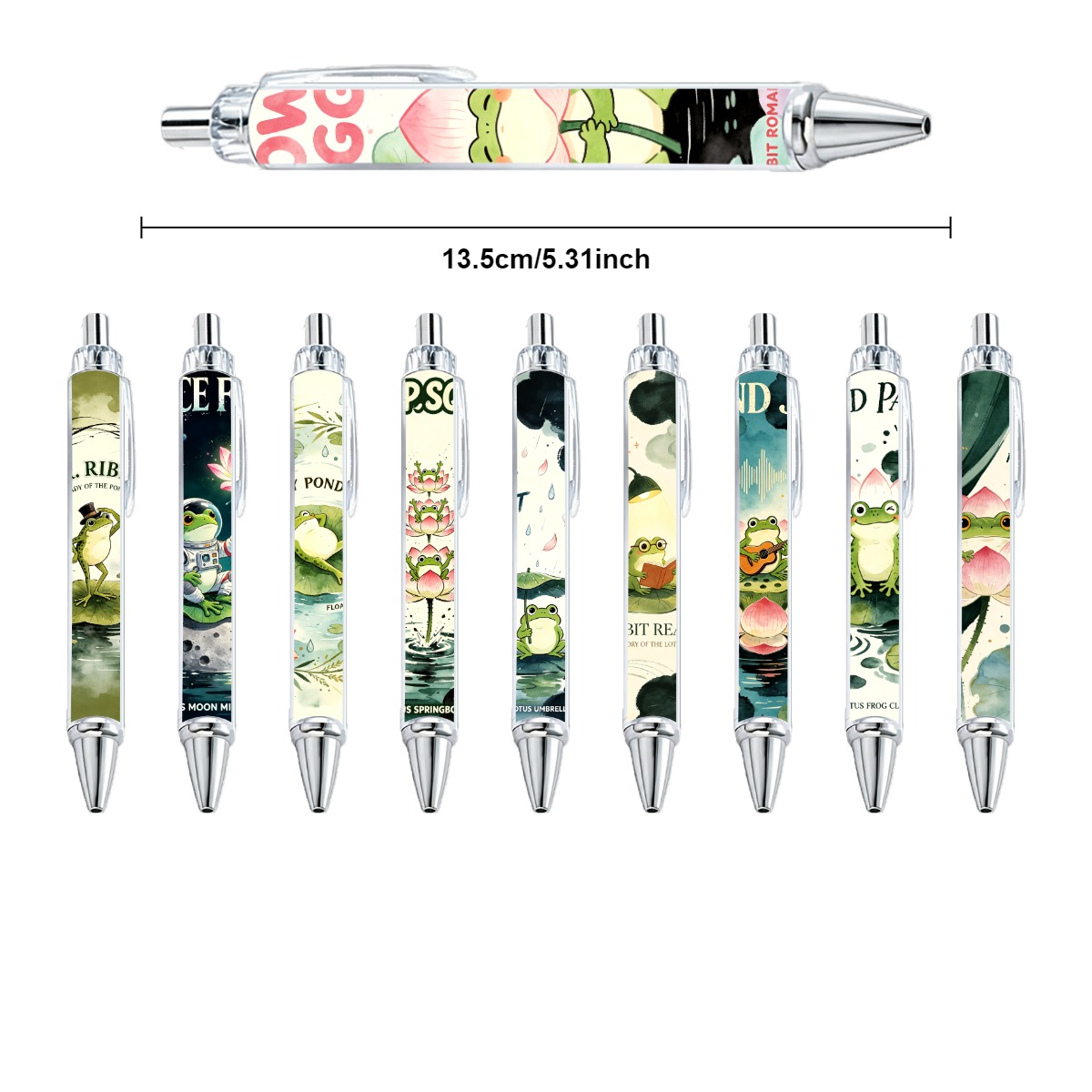 Frog And Lotus Watercolor Gel Pen - 10-Pack