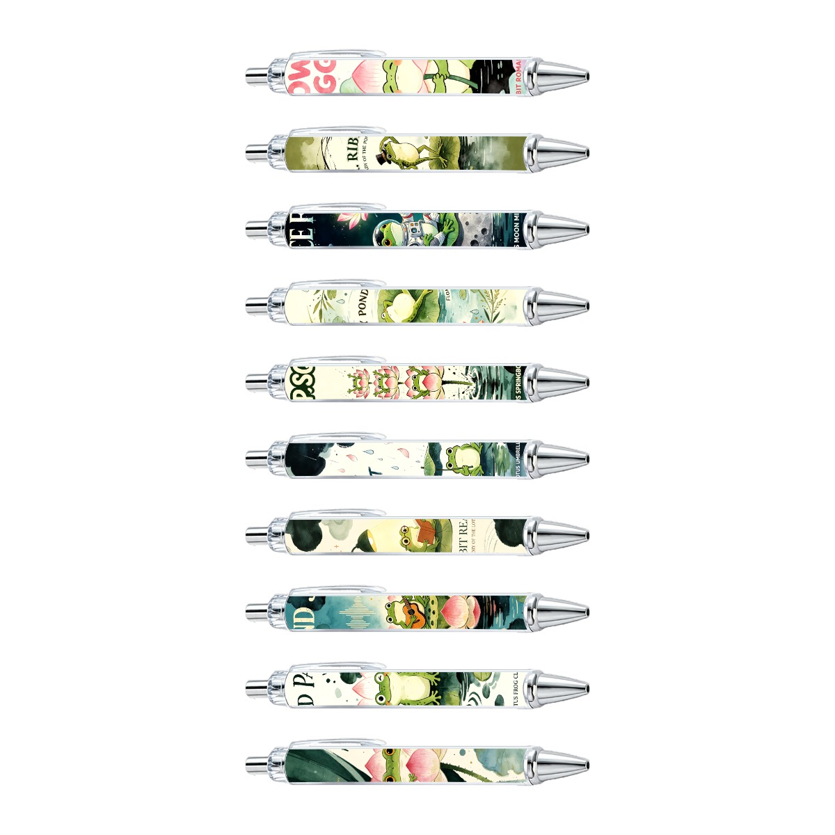 Frog And Lotus Watercolor Gel Pen - 10-Pack
