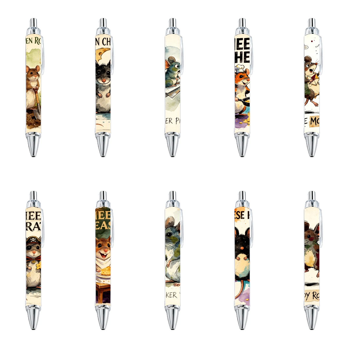Watercolor Mouse Gel Pens - 10-Pack