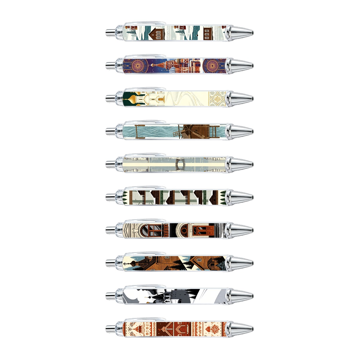 Russian Architectural Series Retractable Gel Pens