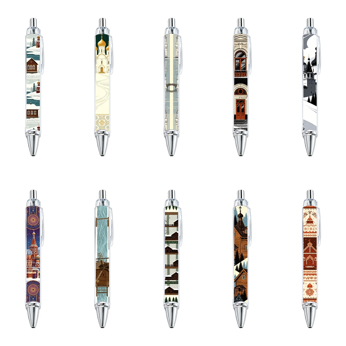 Russian Architectural Series Retractable Gel Pens