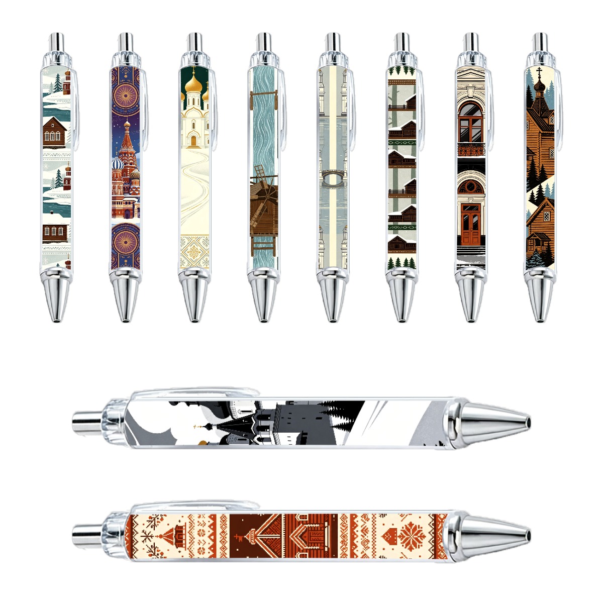 Russian Architectural Series Retractable Gel Pens