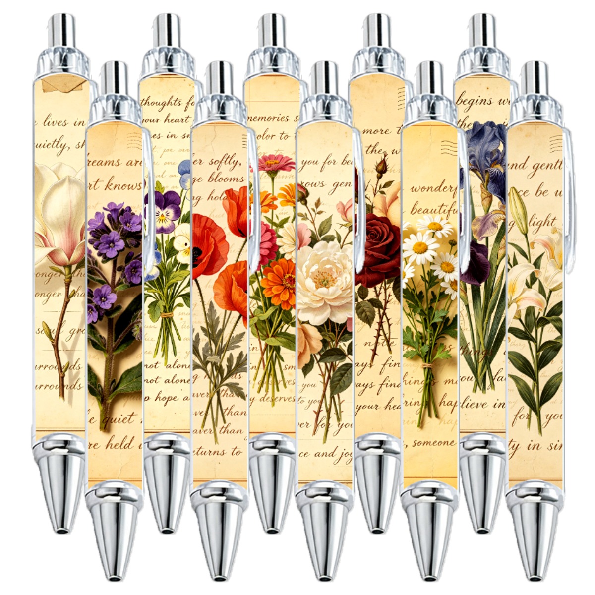 Floral Gel Pens - 10-Pack
