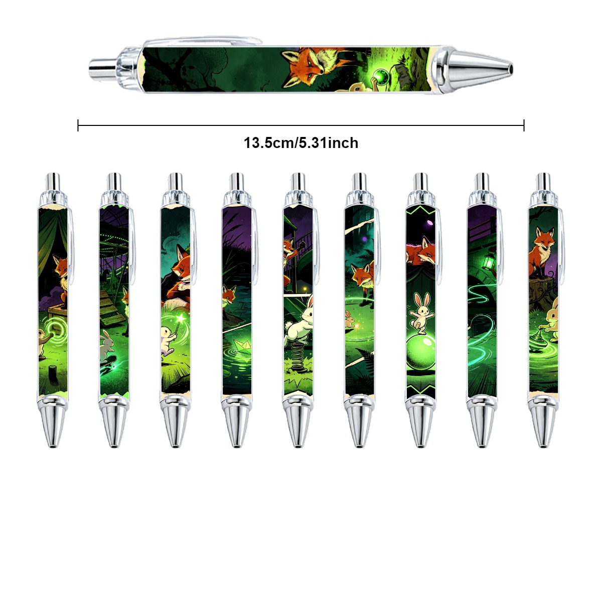 Mystical Forest Fox And Bunny Mechanical Pencils - 10-Pack