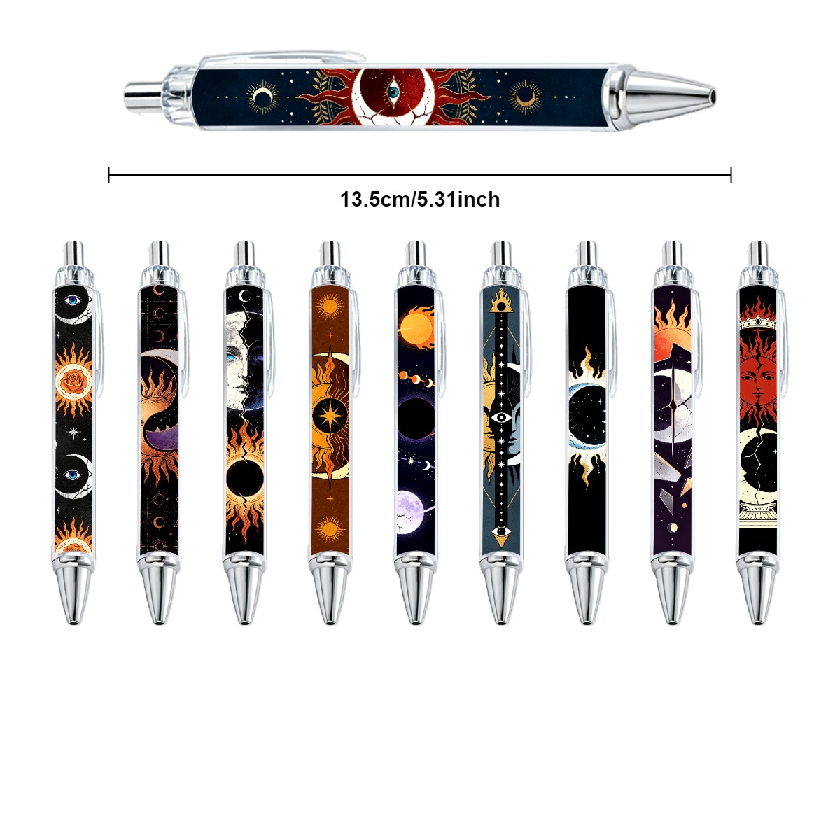 Celestial Sun And Moon Push Pens - 10-Pack