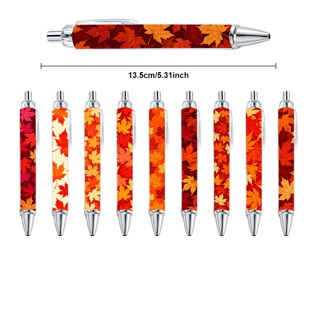 Autumn Maple Leaf Push-Type Gel Pens - 10-Piece Set