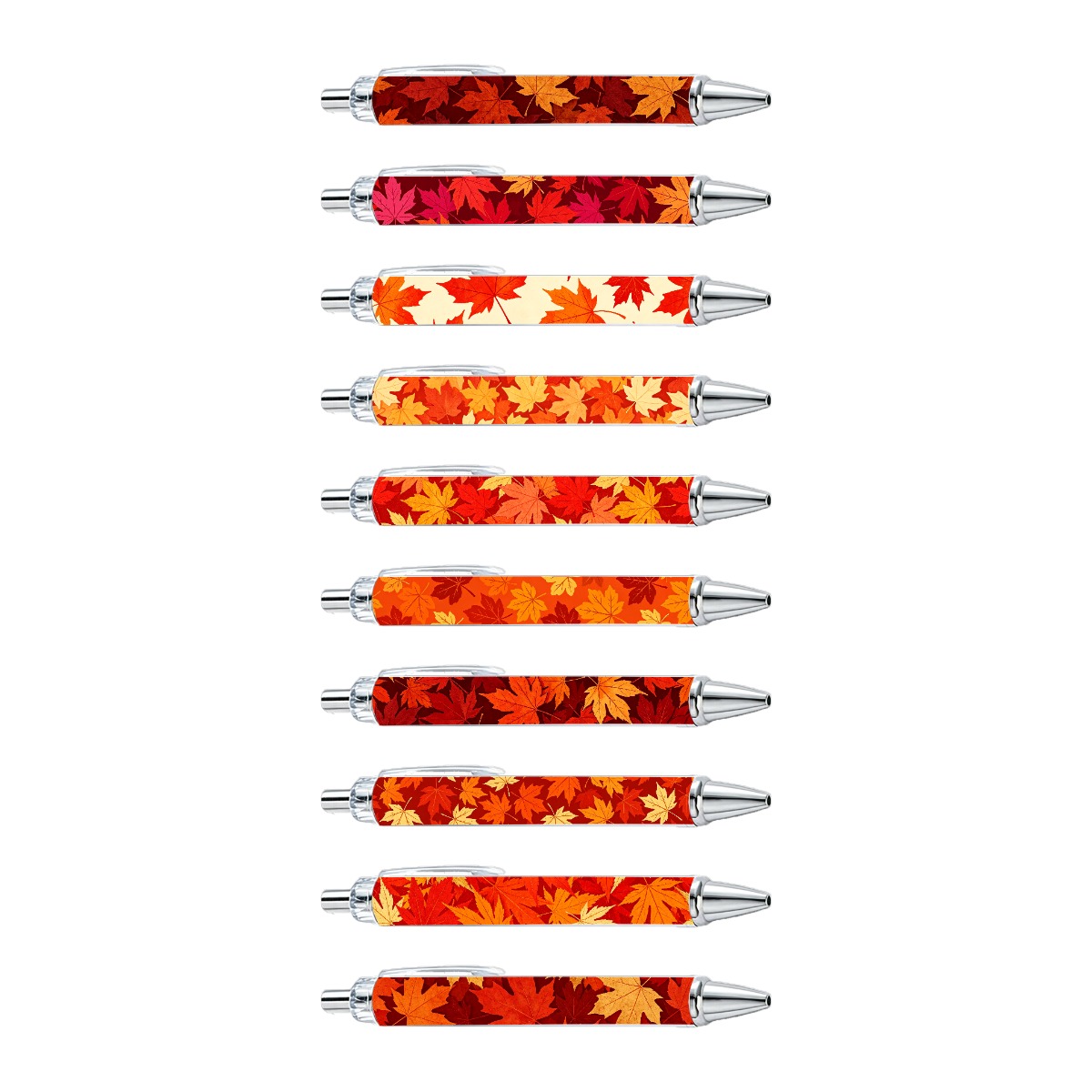 Autumn Maple Leaf Push-Type Gel Pens - 10-Piece Set