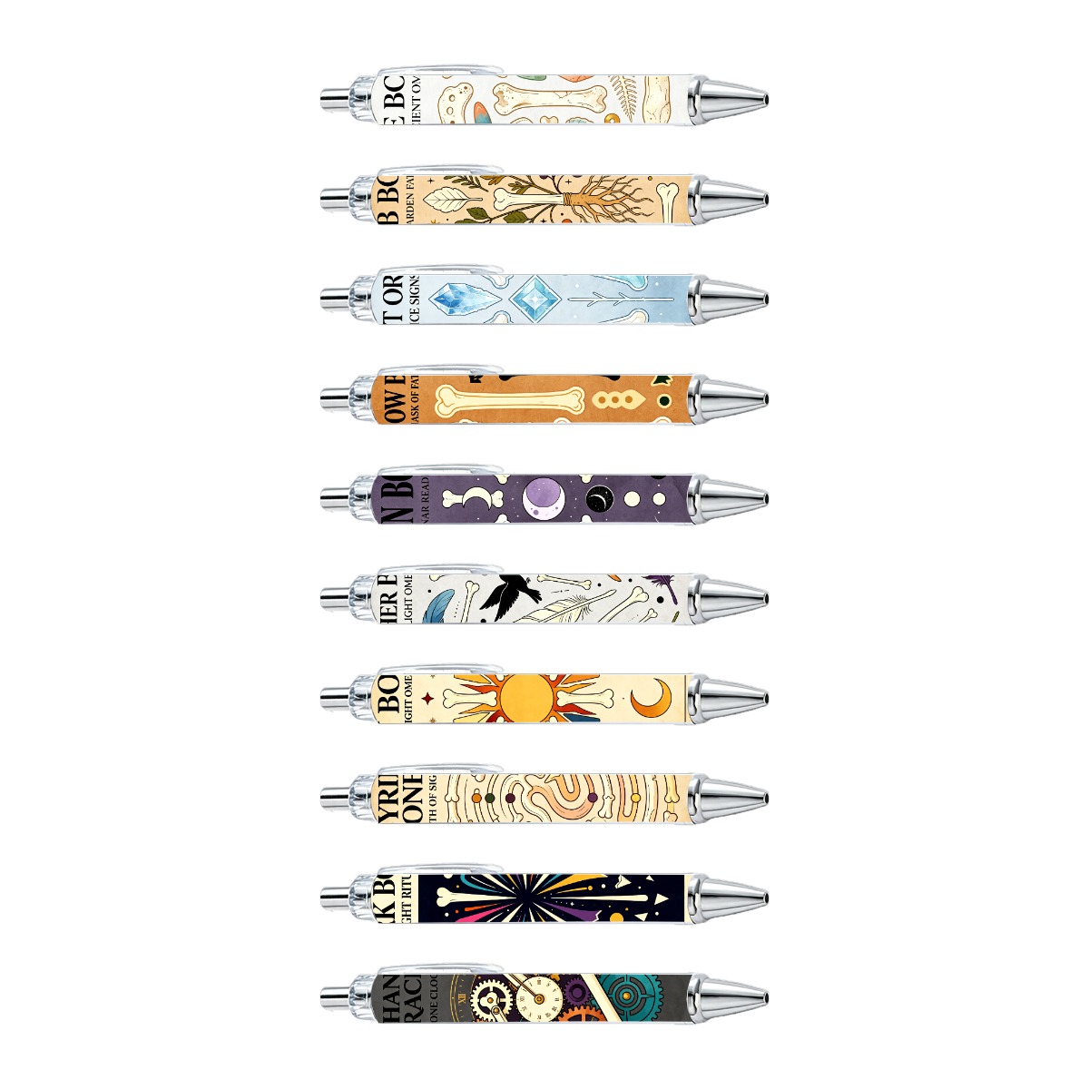 Mystical Bone-Themed Multi-Color Pens