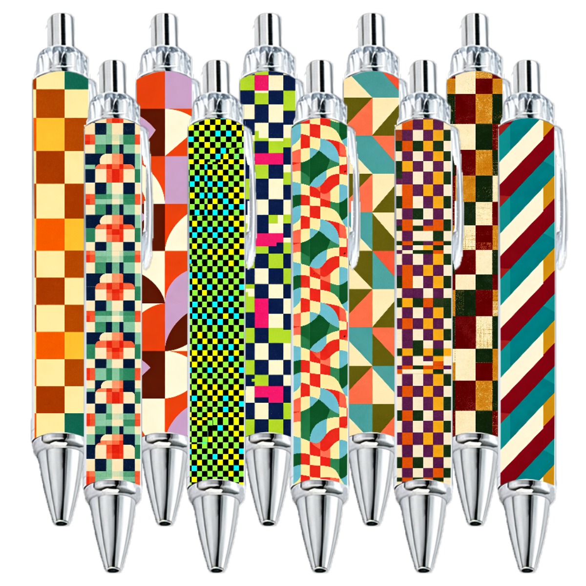 Geometric Pattern Retractable Gel Pens - 10-Pack