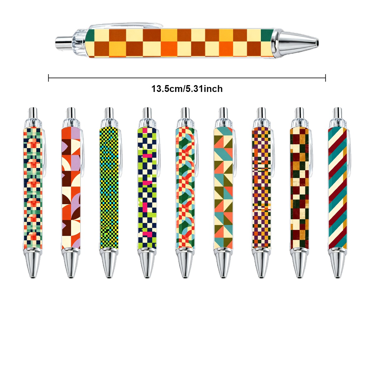 Geometric Pattern Retractable Gel Pens - 10-Pack