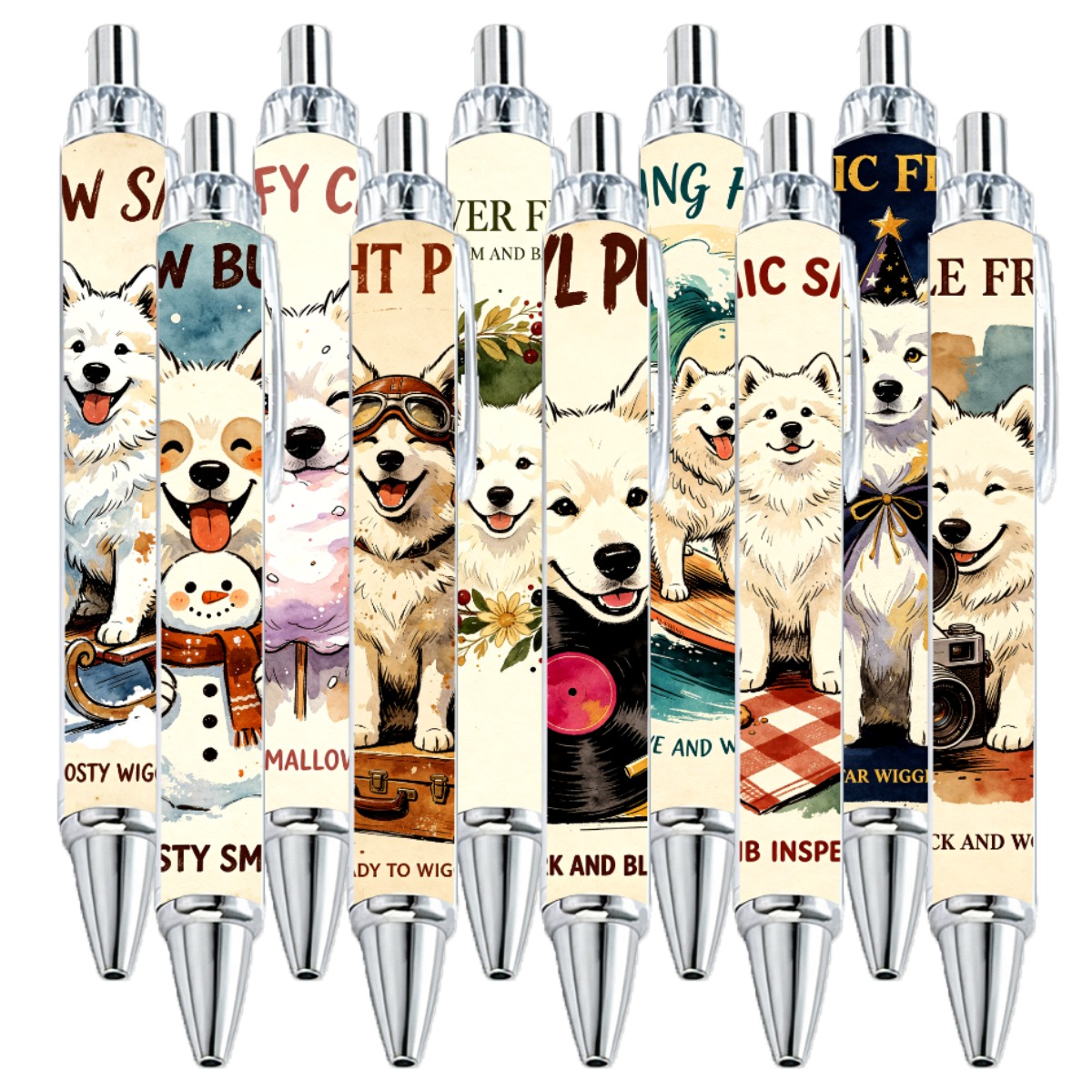 10-Pack Samoyed Dog Gel Pens