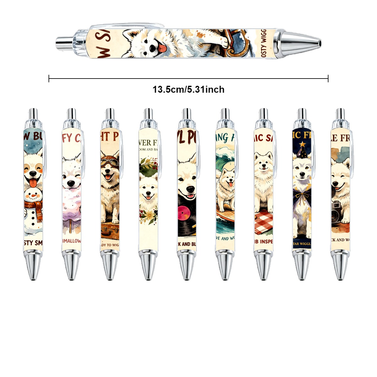 10-Pack Samoyed Dog Gel Pens