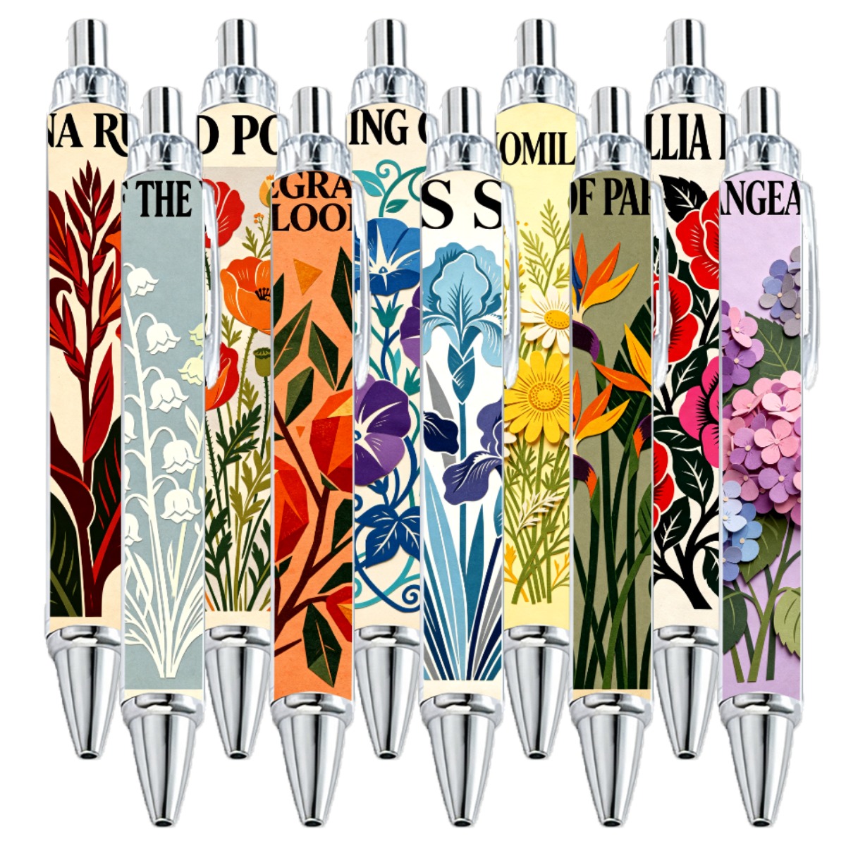 Floral Artistry Ballpoint Pens - 10pc Set