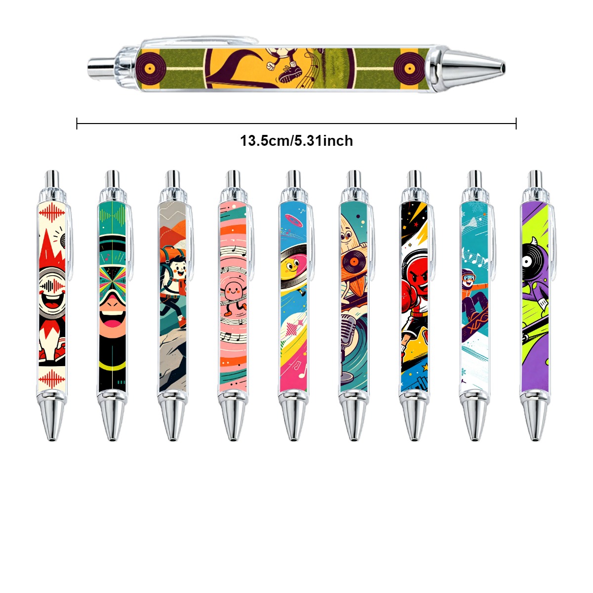 Sports And Music Gel Pens - 10-Pack