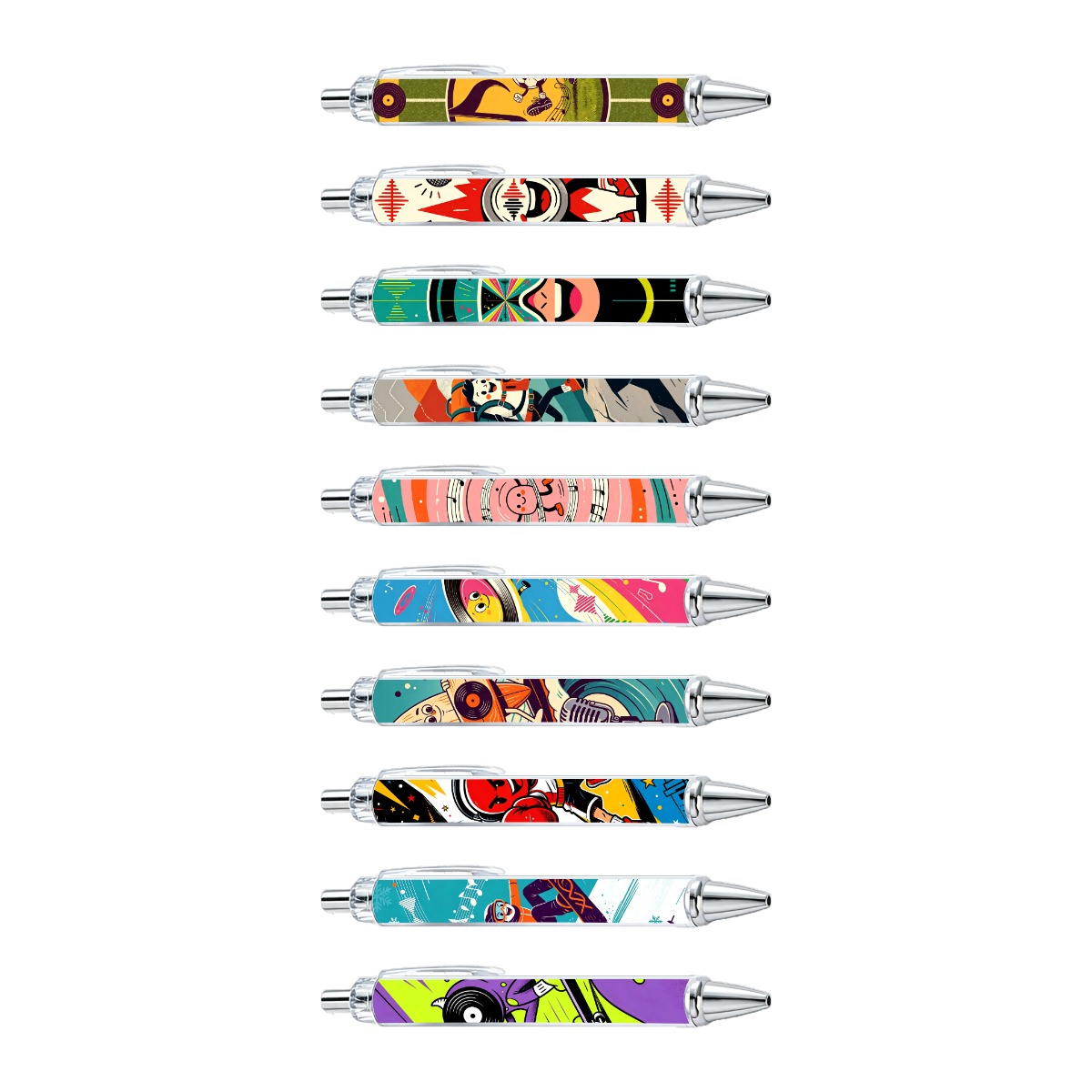 Sports And Music Gel Pens - 10-Pack