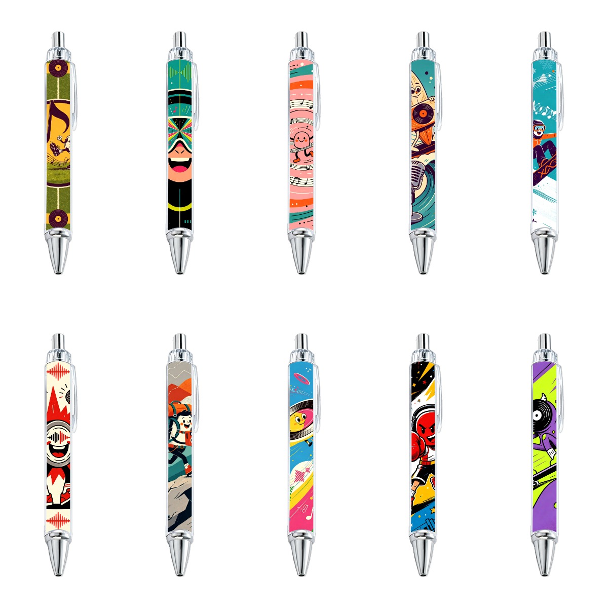 Sports And Music Gel Pens - 10-Pack
