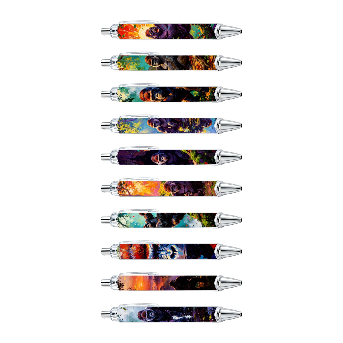 Artistic Gorilla Ballpoint Pens - 10-Pack