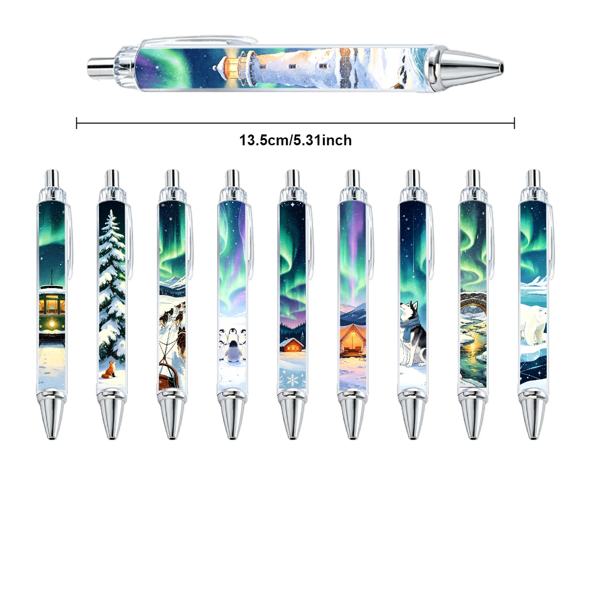10-Pack Winter Aurora Borealis Gel Pens